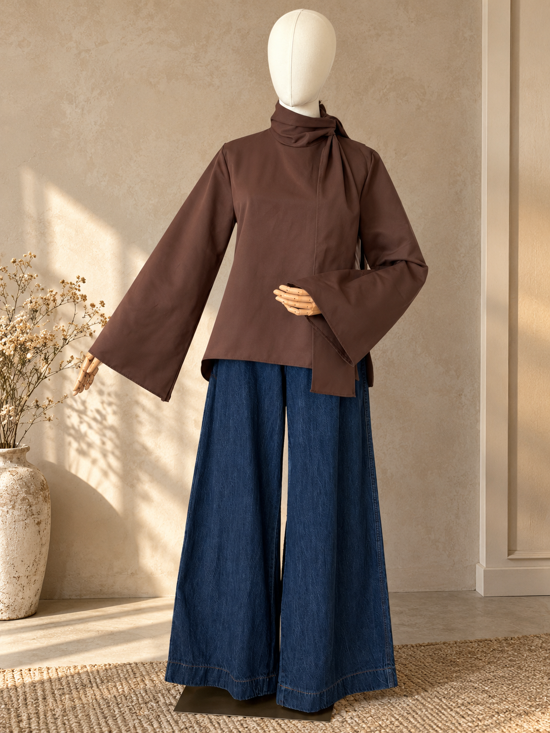 Bluse mit Schaldetail